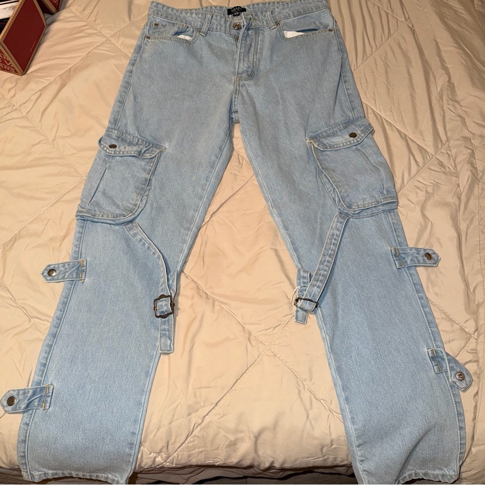 Light Blue Cargo Jeans